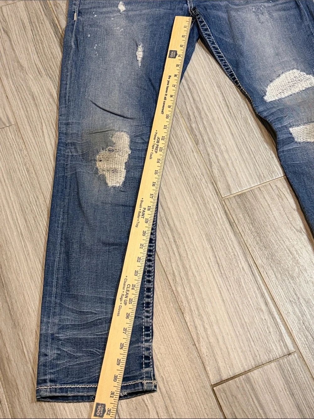 Men's Straight Fit Distressed Jeans in Blue - Casual Everyday Style